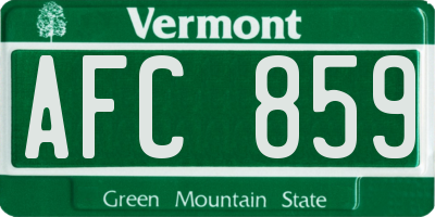 VT license plate AFC859