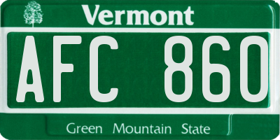 VT license plate AFC860
