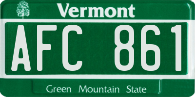 VT license plate AFC861