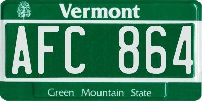 VT license plate AFC864