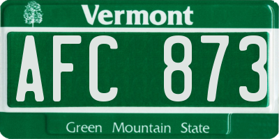 VT license plate AFC873