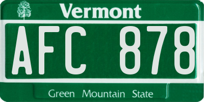 VT license plate AFC878