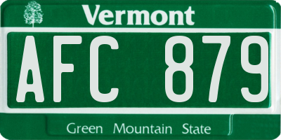 VT license plate AFC879