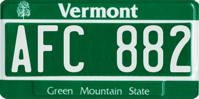 VT license plate AFC882