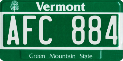 VT license plate AFC884