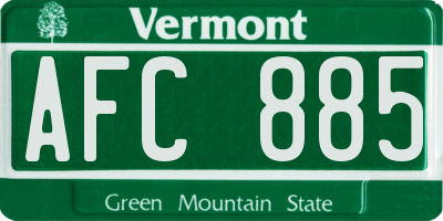 VT license plate AFC885