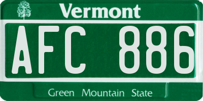 VT license plate AFC886