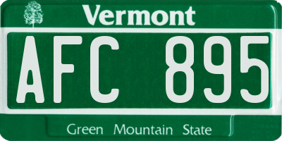 VT license plate AFC895