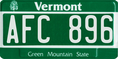 VT license plate AFC896