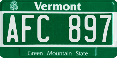 VT license plate AFC897