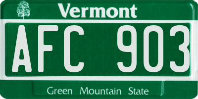 VT license plate AFC903