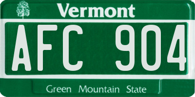 VT license plate AFC904