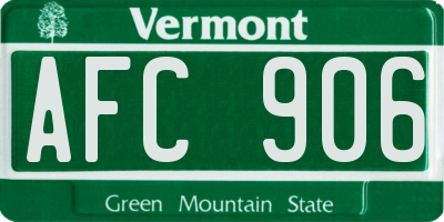 VT license plate AFC906