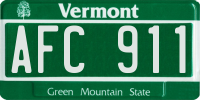 VT license plate AFC911