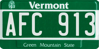 VT license plate AFC913