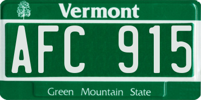VT license plate AFC915
