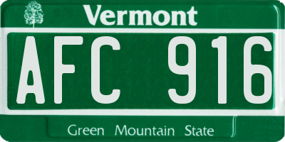 VT license plate AFC916