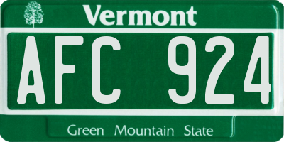 VT license plate AFC924