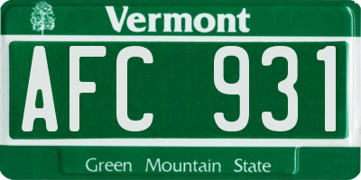 VT license plate AFC931