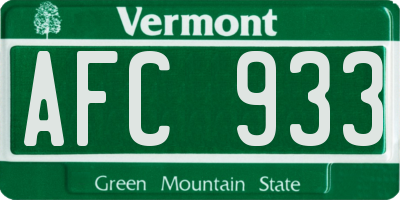 VT license plate AFC933