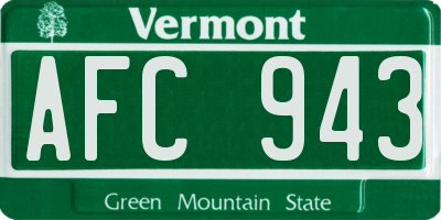 VT license plate AFC943