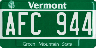 VT license plate AFC944