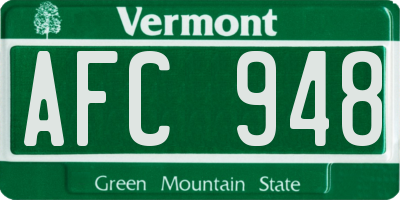 VT license plate AFC948