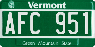 VT license plate AFC951