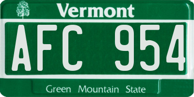 VT license plate AFC954