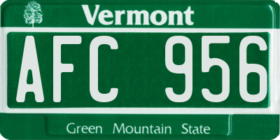 VT license plate AFC956