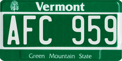 VT license plate AFC959
