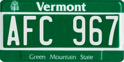 VT license plate AFC967