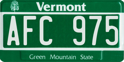 VT license plate AFC975