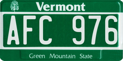 VT license plate AFC976
