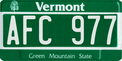 VT license plate AFC977