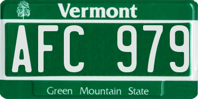 VT license plate AFC979