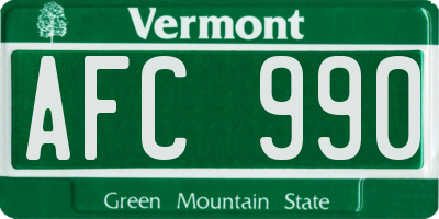 VT license plate AFC990