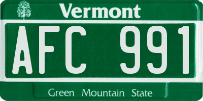 VT license plate AFC991