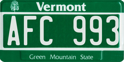 VT license plate AFC993