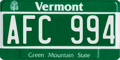 VT license plate AFC994