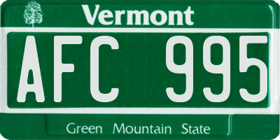 VT license plate AFC995