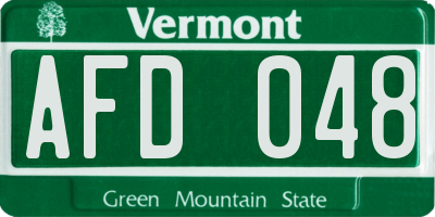VT license plate AFD048