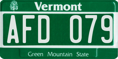VT license plate AFD079