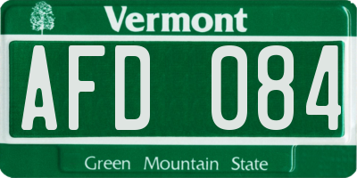 VT license plate AFD084