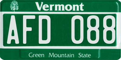 VT license plate AFD088