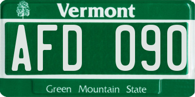 VT license plate AFD090