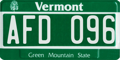 VT license plate AFD096