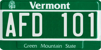 VT license plate AFD101