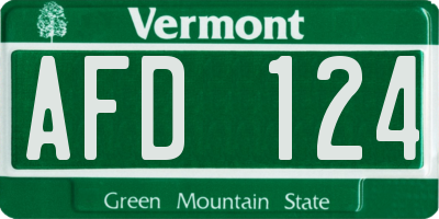 VT license plate AFD124