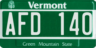 VT license plate AFD140
